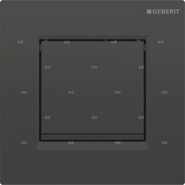 Przycisk uruchamiający Geberit typ 30 do zaworu spłukującego do pisuarów z pneumatycznym uruchamianiem spłukiwania, płyta i przycisk: czarne, paski ozdobne: czarne matowe