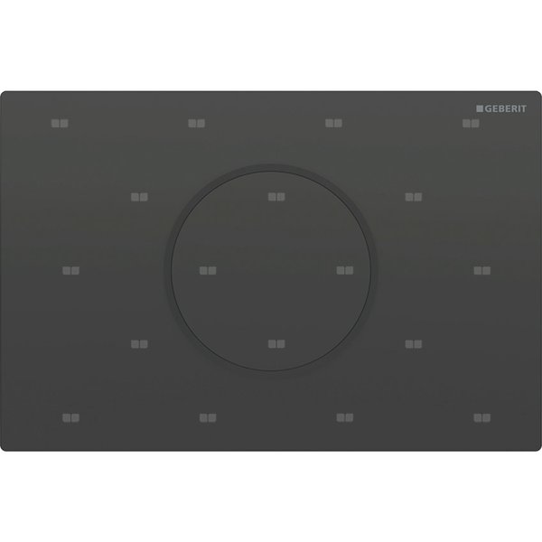 Przycisk uruchamiający Geberit Sigma10 do systemu spłukiwania WC z elektronicznym uruchamianiem spłukiwania, okrągły: Płyta: czarny, Pierścień ozdobny: czarny mat