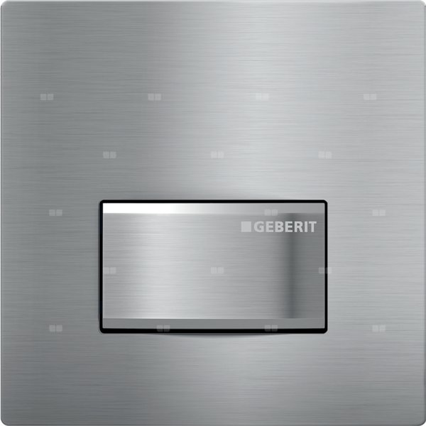 Przycisk uruchamiający Geberit typ 50 do systemu spłukiwania pisuarów z pneumatycznym uruchamianiem spłukiwania, kwadratowy: 13x13x1cm, Chromowany, szczotkowany, Materiał=Cynkowy odlew ciśnieniowy / mosiądz