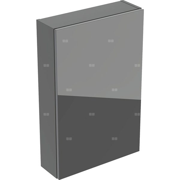 Górna szafka Geberit prostokątna, z jednymi drzwiami: 45x70cm, Korpus: lava / lakierowany matowy, Front: lava / szkło błyszczące