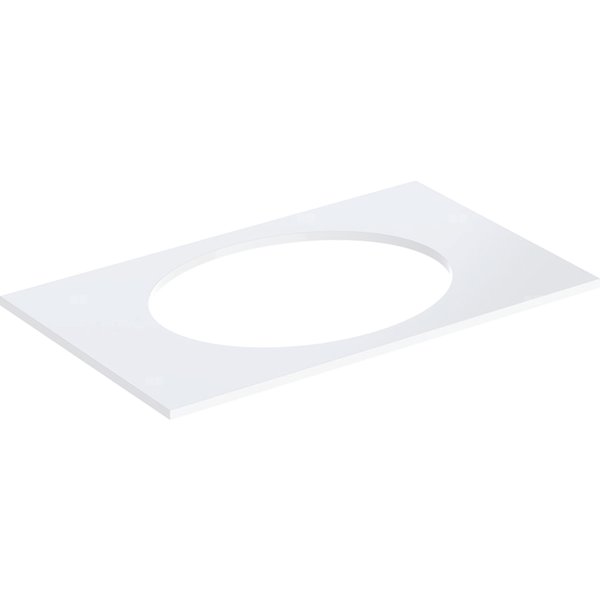 Blat pod umywalkę Geberit Selnova Square wpuszczaną w blat: B=79.1cm, Biały / Lakierowany na wysoki połysk