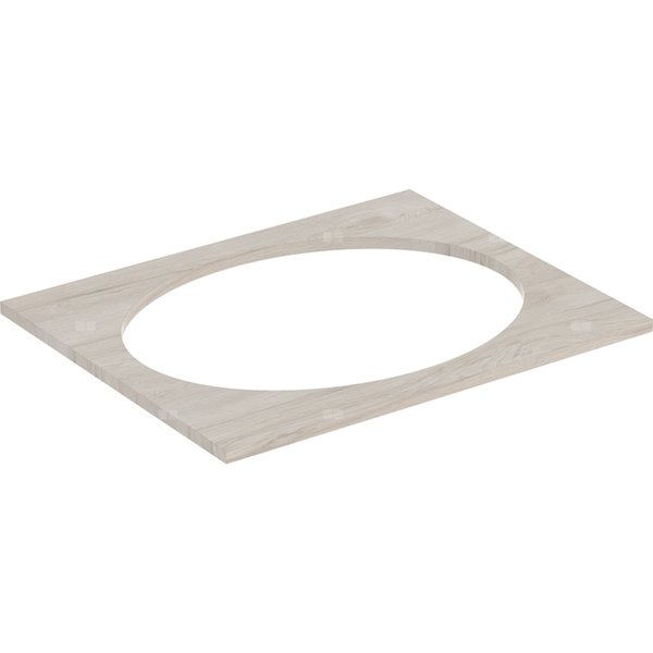 Blat pod umywalkę Geberit Selnova Square wpuszczaną w blat: B=59.1cm, Orzech włoski hickory jasny / Melamina, struktura drewna