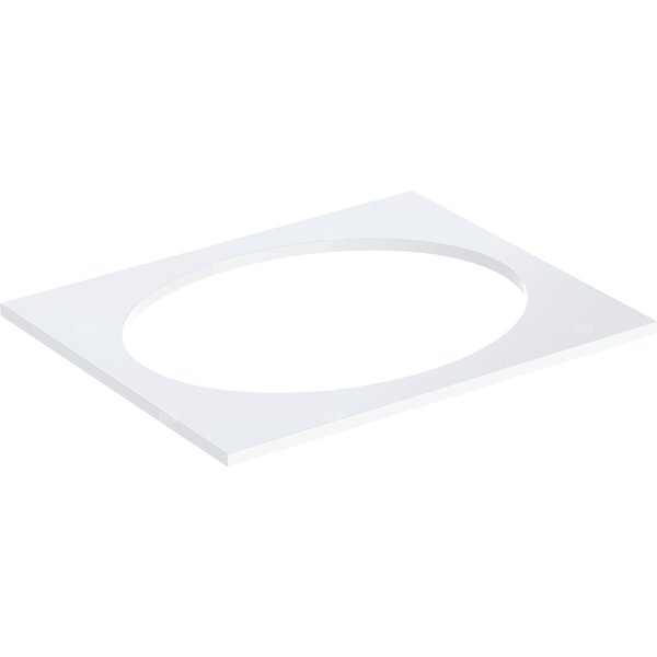 Blat pod umywalkę Geberit Selnova Square wpuszczaną w blat: B=59.1cm, Biały / Lakierowany na wysoki połysk