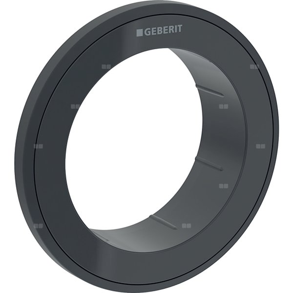 Rozetka Geberit do zdalnego uruchamiania spłukiwania typ 10, okrągły, przycisk meblowy: Rozetka: czarna, Pierścień ozdobny: czarny mat