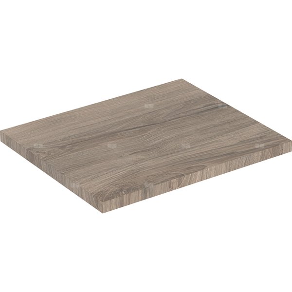 Półka Geberit Selnova Square do szafki bocznej i średniej, z jednymi drzwiami: Orzech włoski hickory / Melamina, struktura drewna