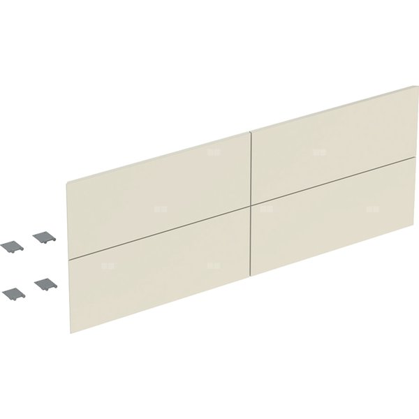 Zestaw frontów szuflad do dolnej szafki pod umywalkę z czterema szufladami GEBERIT ONE, kol. piaskowoszary  wysoki połysk