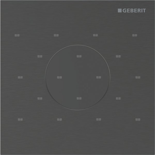 Elektroniczny zawór spłukujący Geberit do pisuaru, zasilanie 230V, Typ 40, stal nierdzewna czarny chrom, okrągły