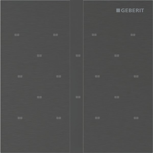 Elektroniczny zawór spłukujący Geberit do pisuaru, zasilanie 230V, Typ 40, stal nierdzewna czarny chrom, prostokątny