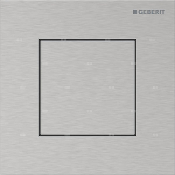 Przycisk uruchamiający Geberit typ 40 do systemu spłukiwania pisuarów z pneumatycznym uruchamianiem spłukiwania, kwadratowy: Szczotkowany, powlekany easy-to-clean