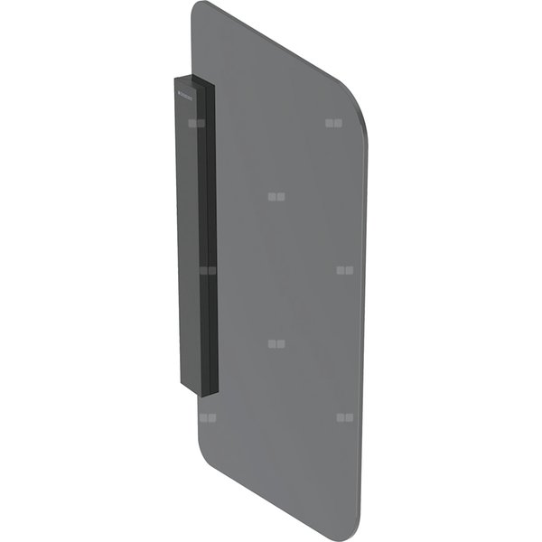 Ścianka międzypisuarowa Geberit ze szkła: Mocowanie: czarny / mat, Szkło: antracytowe / satynowane