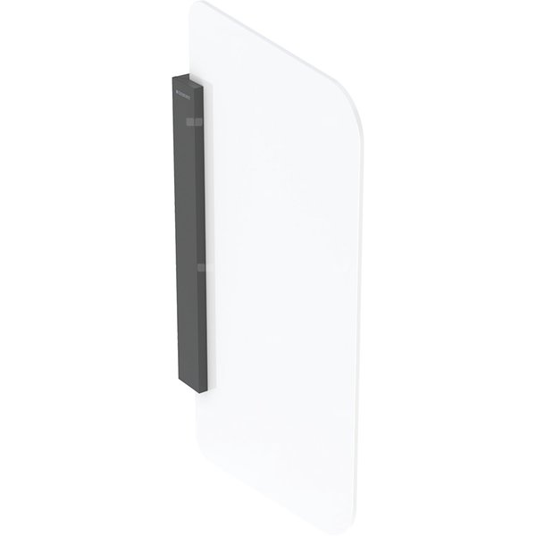 Ścianka międzypisuarowa Geberit ze szkła: Mocowanie: czarny / mat, Szkło: białe / satynowane