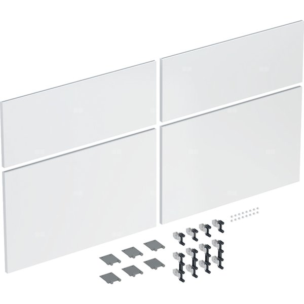 Zestaw frontów szuflad do szafki pod umywalkę podwójną GEBERIT iCon, kol. biały wysoki połysk szer.1200 mm