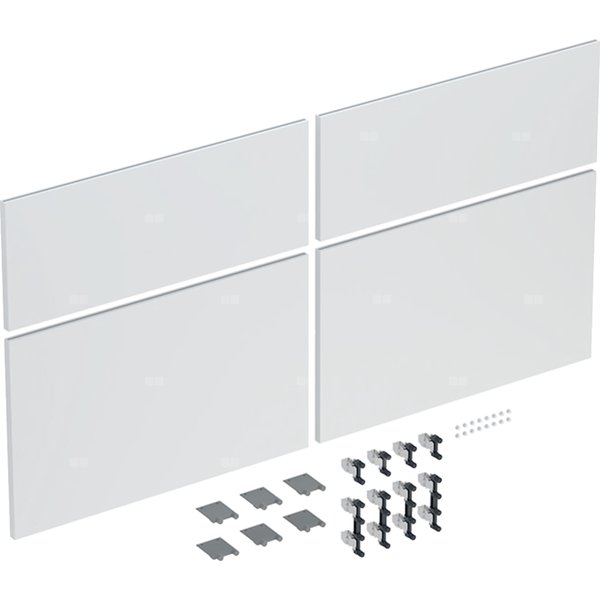 Zestaw frontów szuflad do szafki pod umywalkę podwójną GEBERIT iCon, kol. biały matowy szer.1200 mm