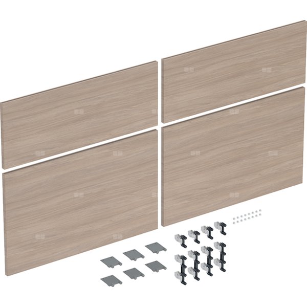 Zestaw frontów szuflad do szafki pod umywalkę podwójną GEBERIT iCon, kol. dąb melamina, struktura drewna szer.1200 mm