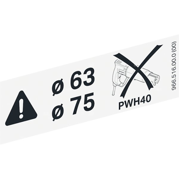 Naklejka informacyjna - opaski zaciskowe Mepla d63/75