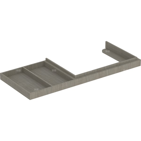 Nasadzany blat pod umywalkę Geberit Citterio z powierzchnią odkładczą: B=118cm, Dąb szarobrązowy