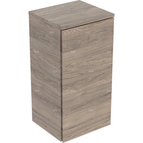 Szafka boczna Geberit Selnova Square, z jednymi drzwiami: 33x65x29.7cm, orzech hickory / melaminowa struktura drewna