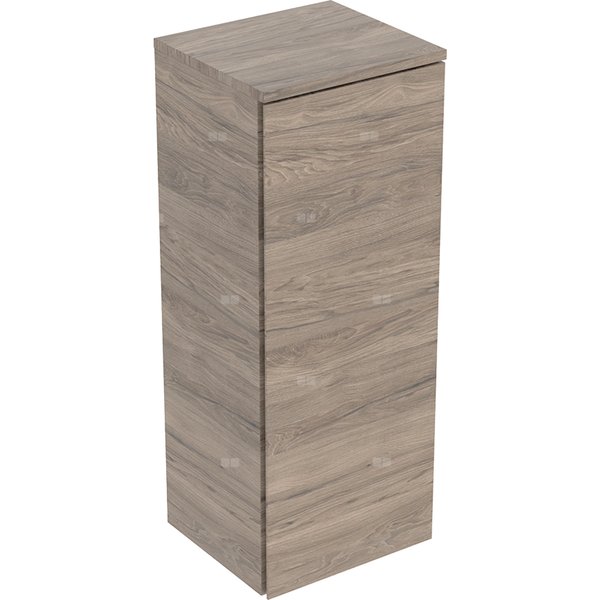 Średnia szafka Geberit Selnova Square, z jednymi drzwiami: 33x85x29.7cm, orzech hickory / melaminowa struktura drewna