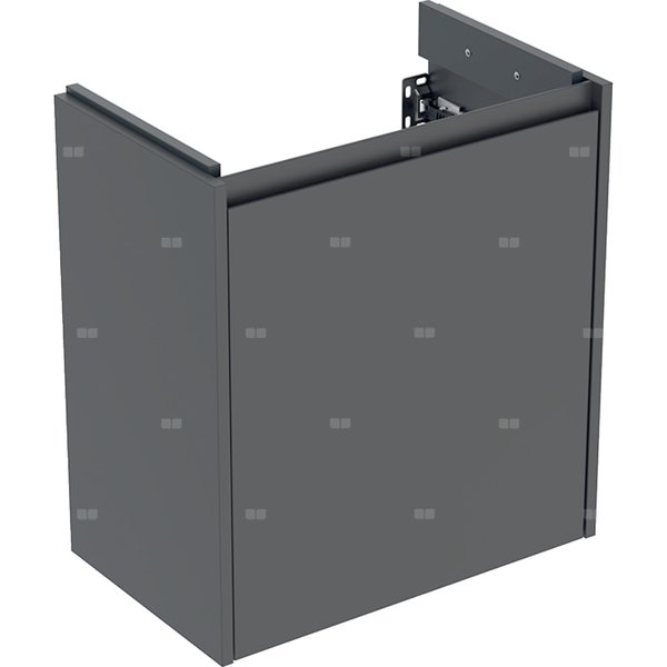 Szafka pod umywalkę Geberit Selnova Compact, z jednymi drzwiami: 55x60.6x33.7cm, Szerokość umywalki=60cm, lava / lakierowany jedwabny mat