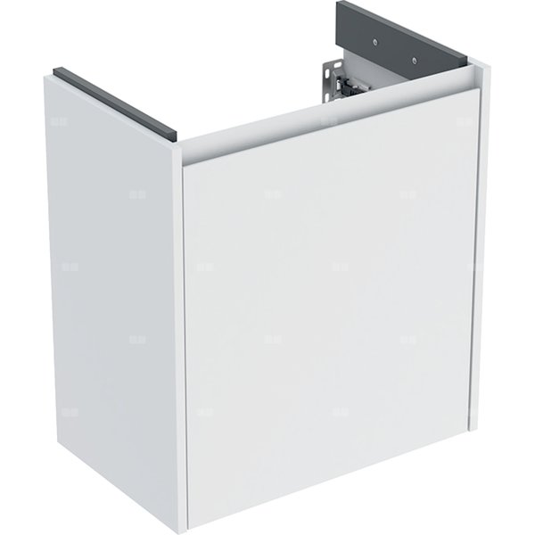 Szafka pod umywalkę Geberit Selnova Compact, z jednymi drzwiami: 55x60.6x33.7cm, Szerokość umywalki=60cm, biały / lakierowany jedwabny mat