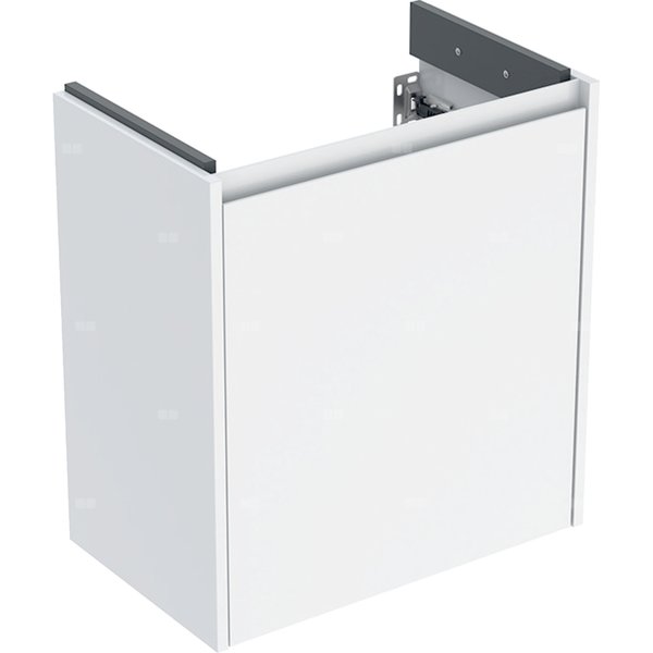 Szafka pod umywalkę Geberit Selnova Compact, z jednymi drzwiami: 55x60.6x33.7cm, Szerokość umywalki=60cm, biały / lakierowany jedwabny połysk