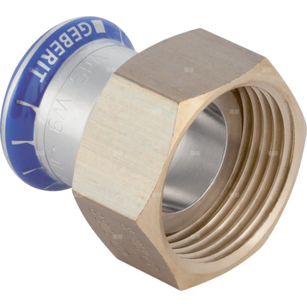 Złączka przejściowa Geberit Mapress Edelstahl z nakrętką: d=35mm, di=42mm, G=2''