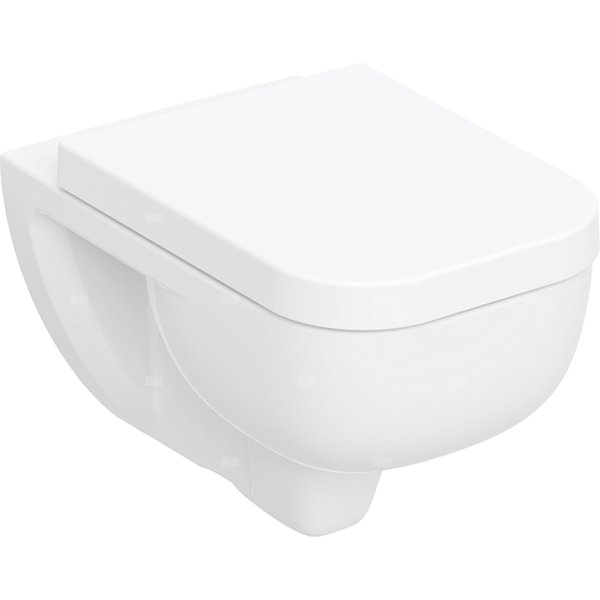 Zestaw wiszącej miski WC Geberit Selnova Square, lejowa, TurboFlush, z deską sedesową