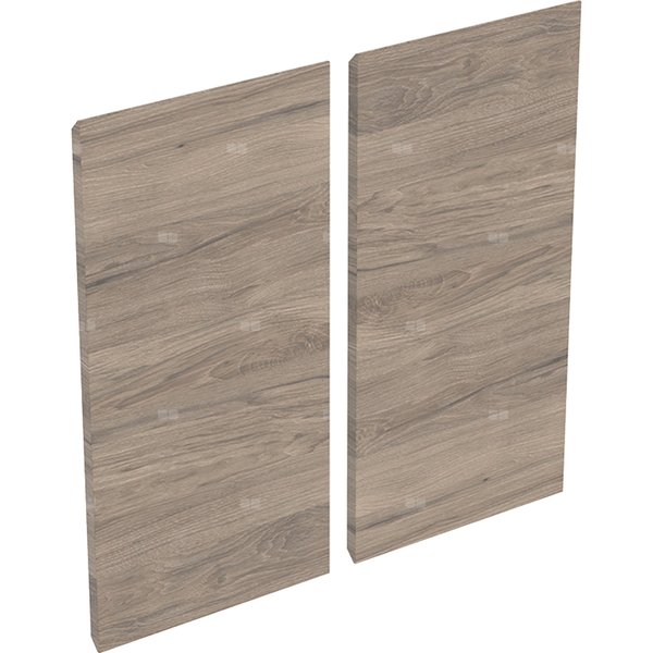 Zestaw drzwi Geberit do którkiej szafki pod umywalkę: Szerokość umywalki=65cm, orzech hickory / Melaminowa struktura drewna