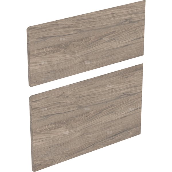 Zestaw frontów szuflad Geberit do szafki pod umywalkę meblową: Szerokość umywalki=55cm, orzech hickory / Melaminowa struktura drewna