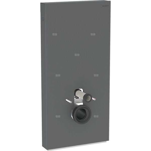 Moduł sanitarny Geberit Monolith Plus do wiszącej miski WC, 101 cm, obudowa przednia ze szkła: Kolor podświetlenia=2200-4000K, Front: czarny / szkło satynowane, Obudowa boczna: czarny / aluminium szczotkowane