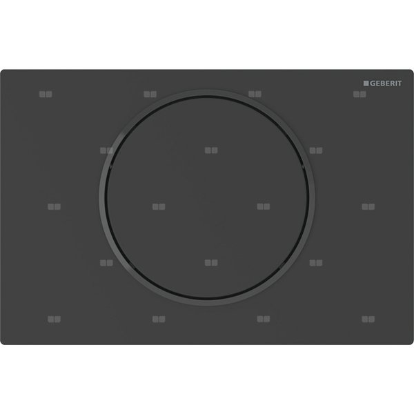 System spłukiwania WC Geberit, elektroniczny, zasilanie sieciowe, do spłuczki podtynkowej Sigma 12 cm, z przyciskiem uruchamiającym Sigma10, okrągły, do poręczy ściennej, do zdalnego uruchamiania spłukiwania Bluetooth®: czarny / Mat