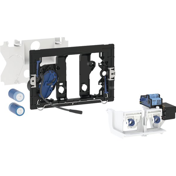 System spłukiwania WC Geberit, elektroniczny, zasilanie bateryjne, do spłuczki podtynkowej Sigma 12 cm, do zdalnego uruchamiania spłukiwania Bluetooth®