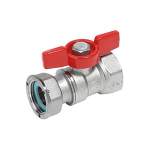 ZAWÓR KULOWY UNIWER. GW Z PÓŁŚRUBUNKIEM PŁASKIM, MOTYLEK NIEBIESKI, MOSIĄDZ (WW) 1" x Ś 1"