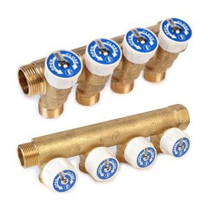 ROZDZIELACZ C.W.U. 5 - SEGMENTOWY WYJŚCIE GZ Z ZAWORKAMI ¾” x ½”P/5