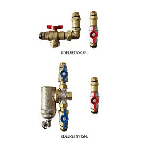 Pakiet przyłączeniowy zasilania i powrotu do pomp ciepła bez zaworu przełączającego, CO, GZ 1"