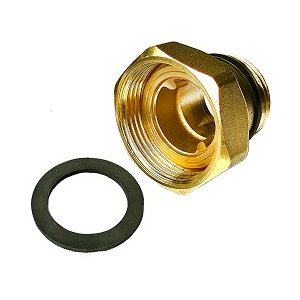 Półśrubunek mosiężny z nakrętką z samouszczelnieniem TG (ISO228) przyłącze płaskie PZ 1 1/4'' x 1''