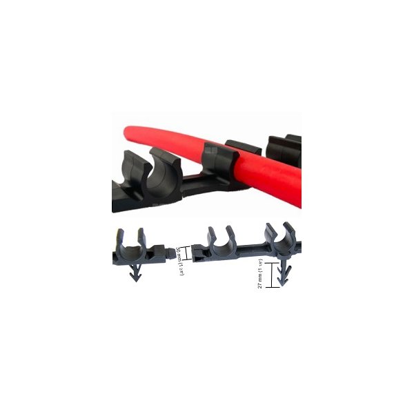 MODUŁOWA LISTWA PROWADZĄCA Z KLEJEM I ZAWIASEM DO RUR SYSTEMÓW PŁASZCZYZNOWYCH fi16-17