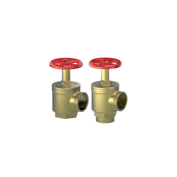 P.POŻ. ZAWÓR HYDRANTOWY KĄTOWY Z GWINTOWANYM WLOTEM WEWNĘTRZNYM NPT I ZEWNĘTRZNYM NPT, MOSIĄDZ 2 1/2'' NPT GWxGZ