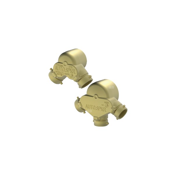 P.POŻ. PRZYŁĄCZE WLOTOWE ODSŁONIĘTE DWUDROŻNE KĄTOWE PROSTE Z POJEDYNCZĄ KLAPĄ WAHLIWĄ, TRZPIEŃ STANDARDOWY, MOSIĄDZ 4" NPT GW x 2 1/2'' NST