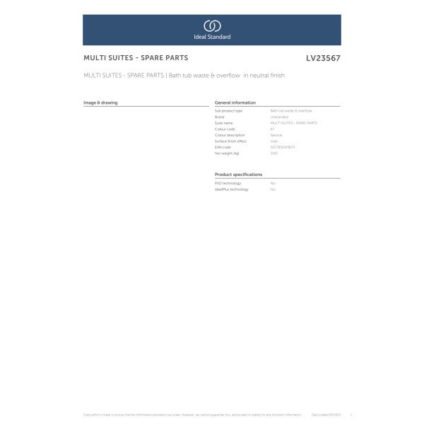 Zestaw odpływowo-przelewowy - MULTI SUITES - SPARE PARTS