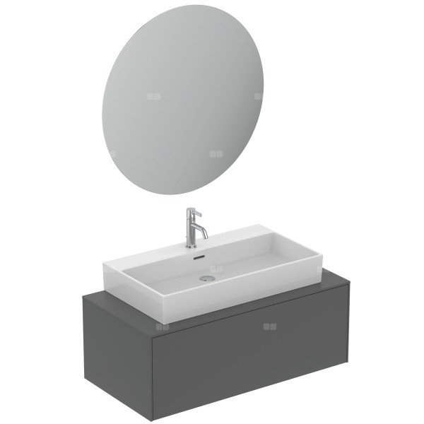 Pakiet mebli 1002x505x663 mm, wylewka 110 mm 5 l/min (3 bar), 1 otwór na baterię, z przelewem, <<NX_WITH_WASTE>>>, 1 szuflada, z korkiem - CONCA