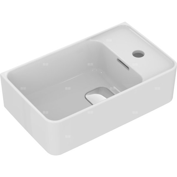 Umywalka do rąk 450x270x170 mm, 1 otwór na baterię, z przelewem - STRADA II