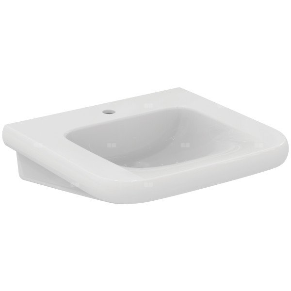 Umywalka 600x555x175 mm, 1 otwór na baterię, bez przelewu - CONTOUR 21+