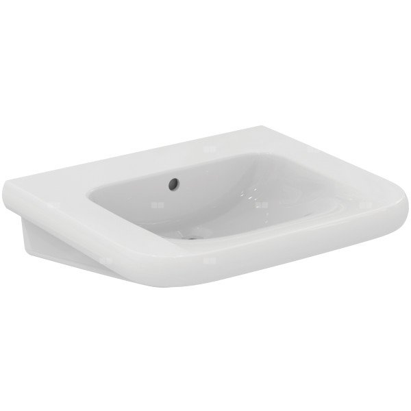 Umywalka 650x555x175 mm, bez otworu na baterię, z przelewem - CONTOUR 21+