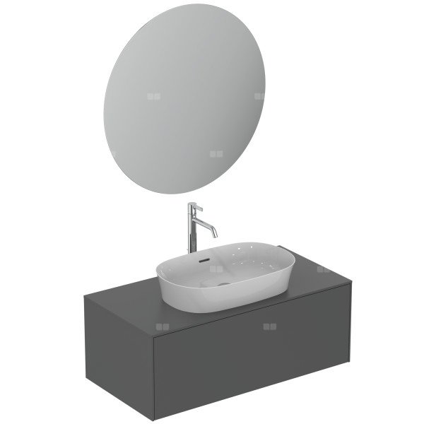 Pakiet mebli 1002x505x683 mm, wylewka 170 mm Spód szlifowany 5 l/min (3 bar), bez otworu na baterię, z przelewem, z korkiem - CONCA