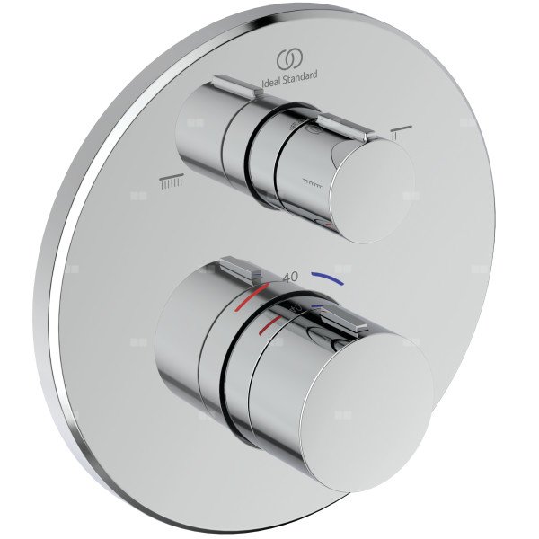 Bateria wannowo-natryskowa do zabudowy 157x64x157 mm, ilość wyjść: 2, wymagany zestaw 1 (A1000NU) 20.0 l/min (3 bar) - CERATHERM T100