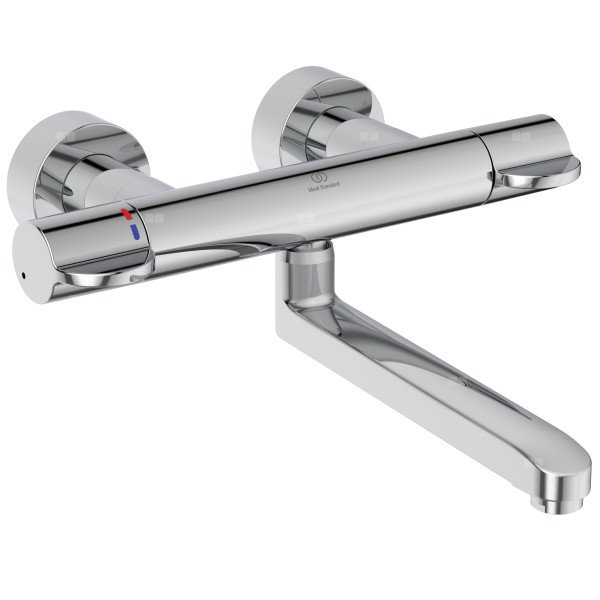 Bateria kuchenna ścienna 313x320x127 mm, wylewka 307 mm, złącza S ON/OFF 12 l/min (3 bar) - CERAPLUS SAFE