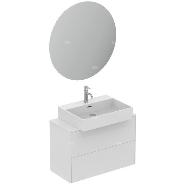 Pakiet mebli 802x450x843 mm, wylewka 110 mm 5 l/min (3 bar), 1 otwór na baterię, z przelewem, z korkiem - CONCA