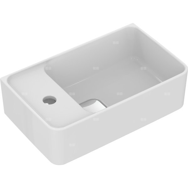 Umywalka do rąk 450x270x170 mm, 1 otwór na baterię, bez przelewu - STRADA II