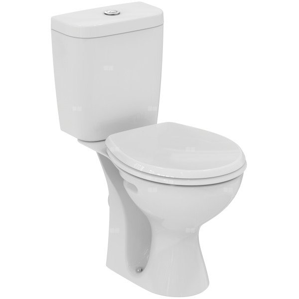 Pakiet z otwartą misą, blisko połączoną 370x660x775 mm, spłukiwanie, mechaniczne, wylot poziomy - EUROVIT